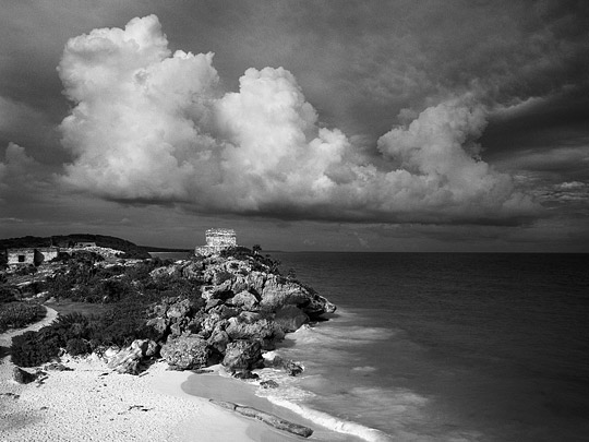 Tulum, Mexico, Temple,Tulum, Clearing Storm 